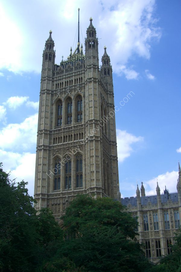 Tower over Sovereign's Entrance, Houses of Parliament, Westminster, London